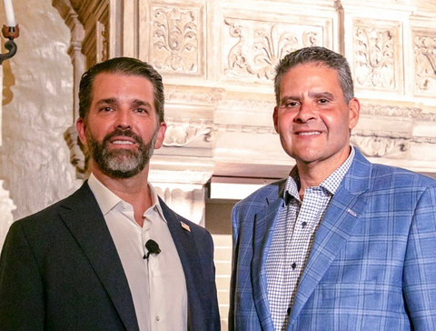Dylan Jovine with Donald Trump Jr at The Breakers, Palm Beach, October 2025